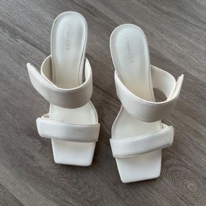 Open edit white sandals